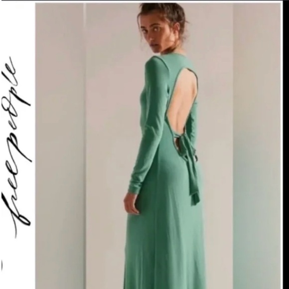 Free People Mint Backless Dress - Picture 1 of 4